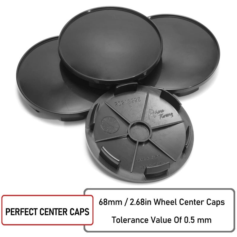 RTRHINOTUNING 68mm Wheel Center Caps for 20" SRT Replica, 17" TE37, ze40, XXR 521, 4pcs OD-68mm(2.67"), ID-62mm(2.42") - Image 5